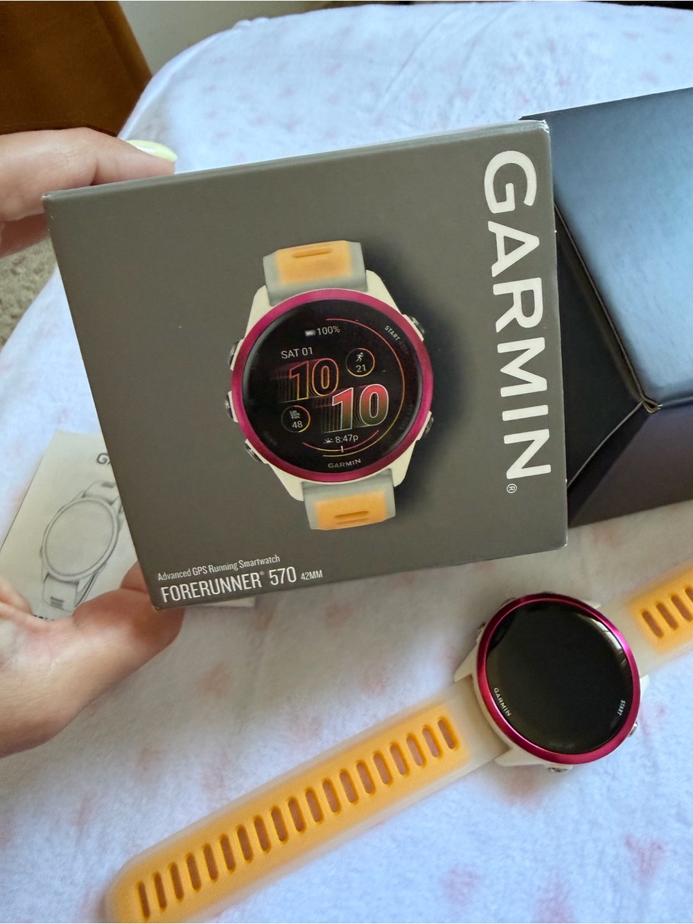 EUC Garmin Forerunner 570 42mm GPS Smartwatch - Raspberry!! 🩷 - Picture 8 of 10